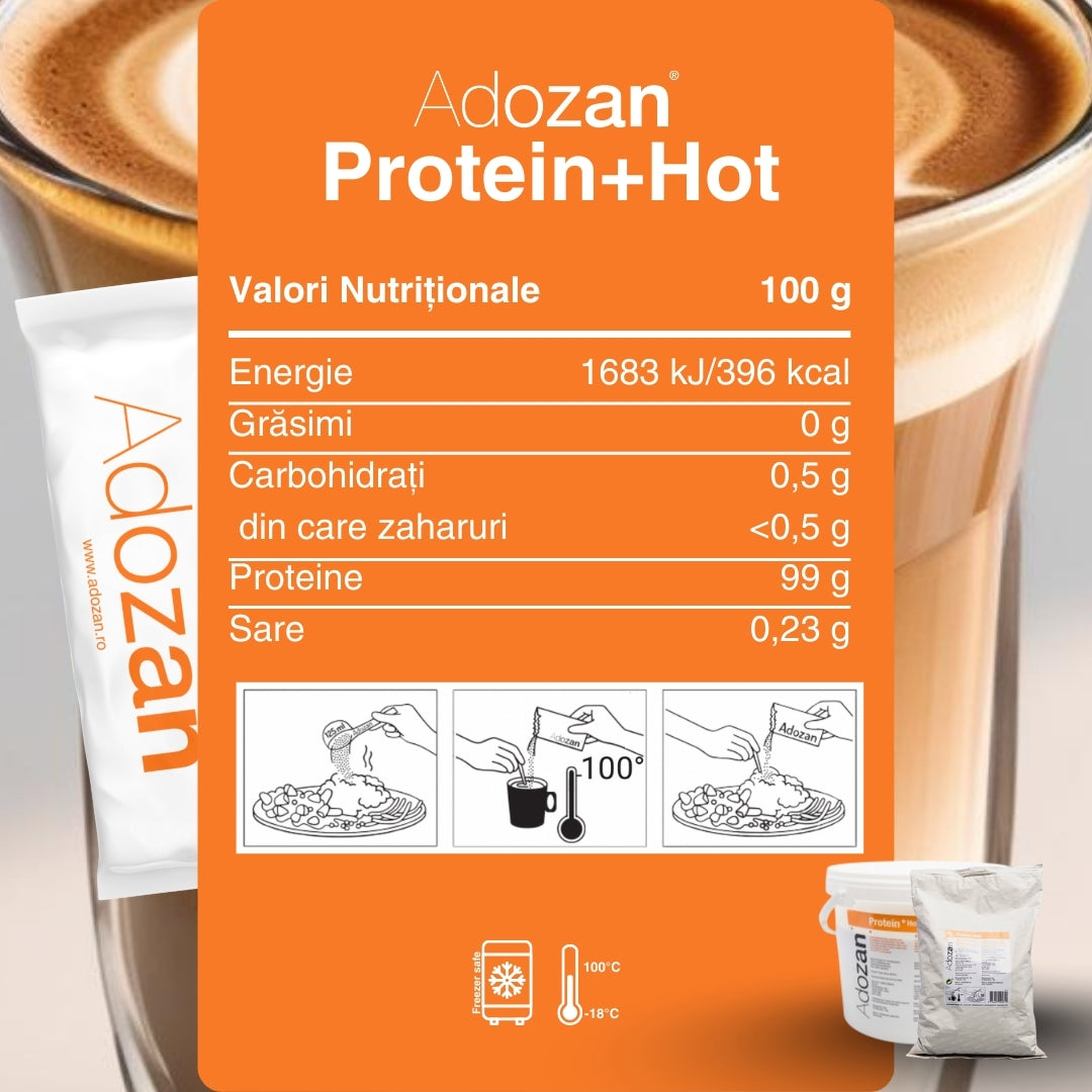 Pudră Proteică Termostabilă Adozan Protein+Hot Fără Aromă (99% Proteină) - Plic 10 g