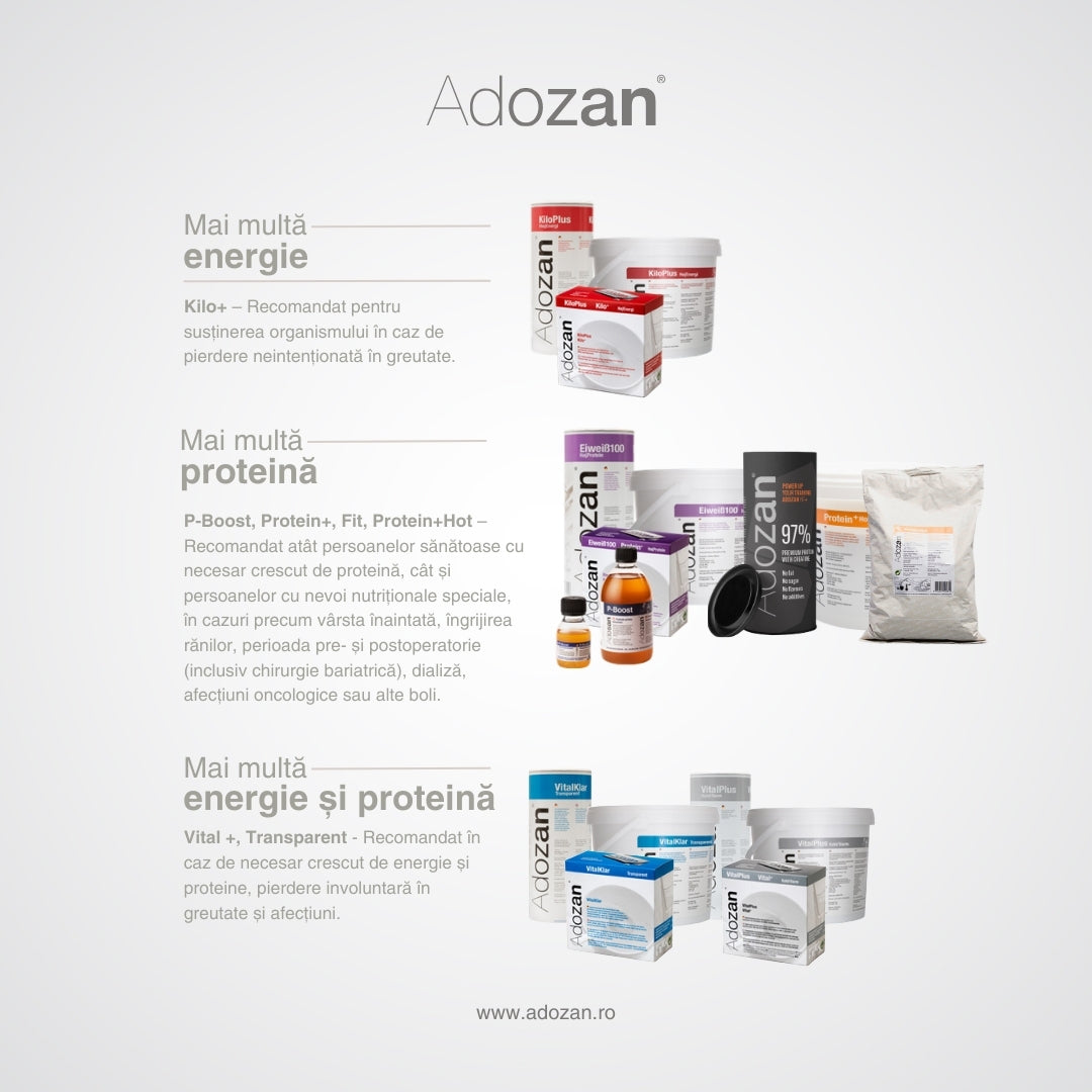 Pudră Proteică Termostabilă Adozan Protein+Hot Fără Aromă (99% Proteină) - Pungă 1 kg
