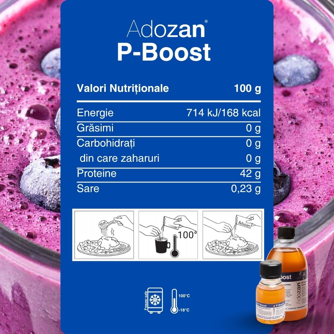Proteină Lichidă Termostabilă P-Boost Fără Aromă - Flacon 500ml