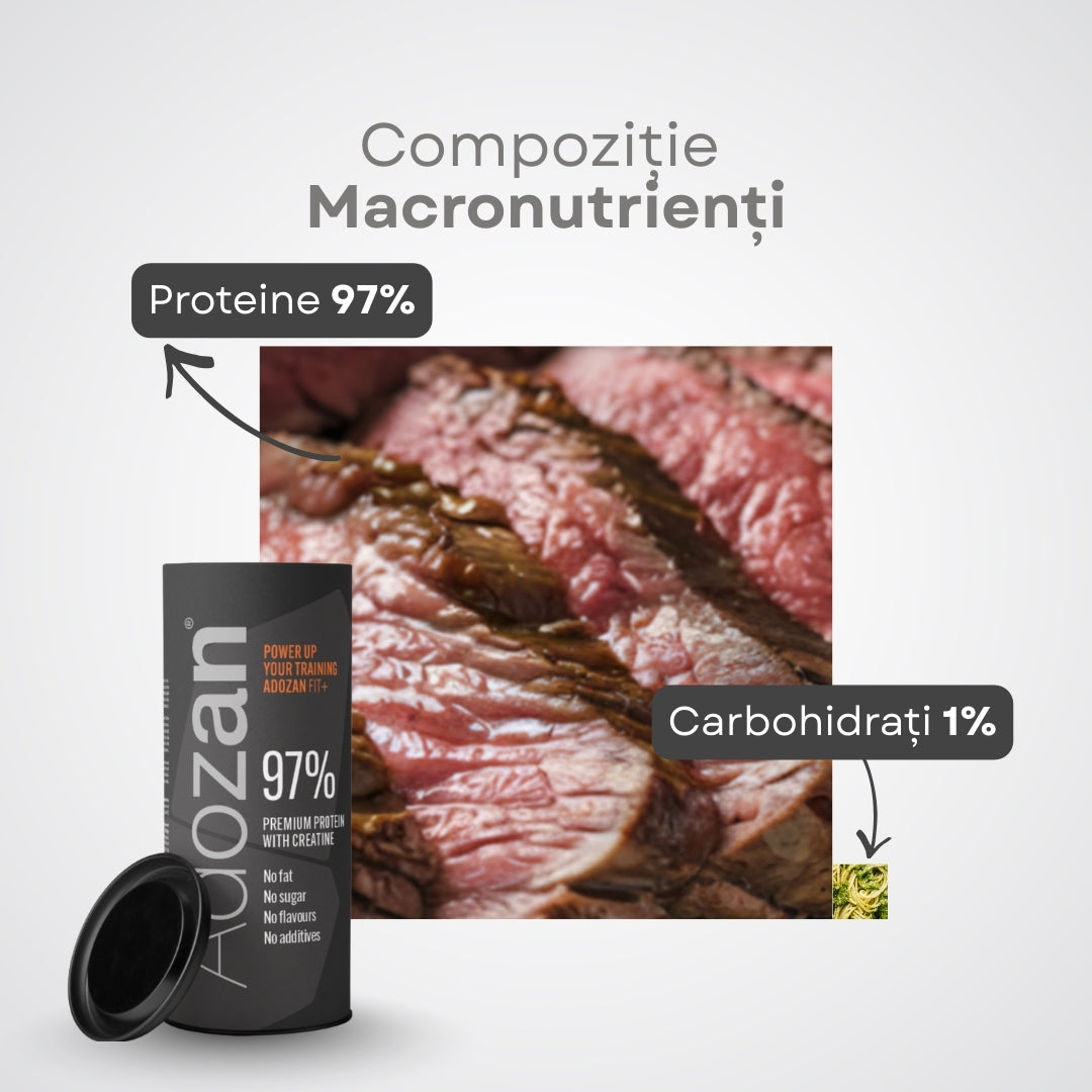 Pudră Proteică Adozan Fit+ Fără Aromă cu Creatină (97% Proteină) - Plic 10 g