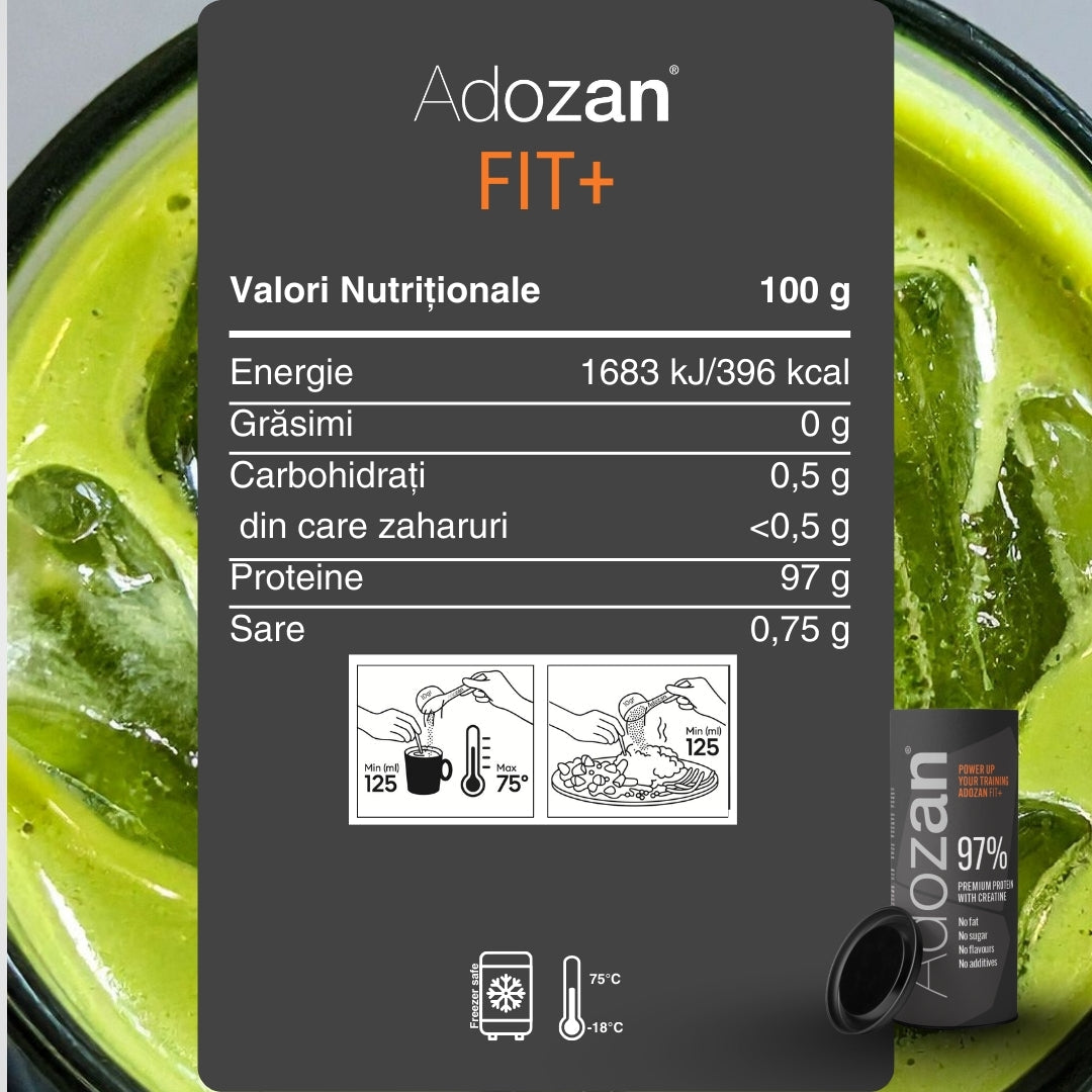 Pudră Proteică Adozan Fit+ Fără Aromă cu Creatină (97% Proteină) - Plic 10 g