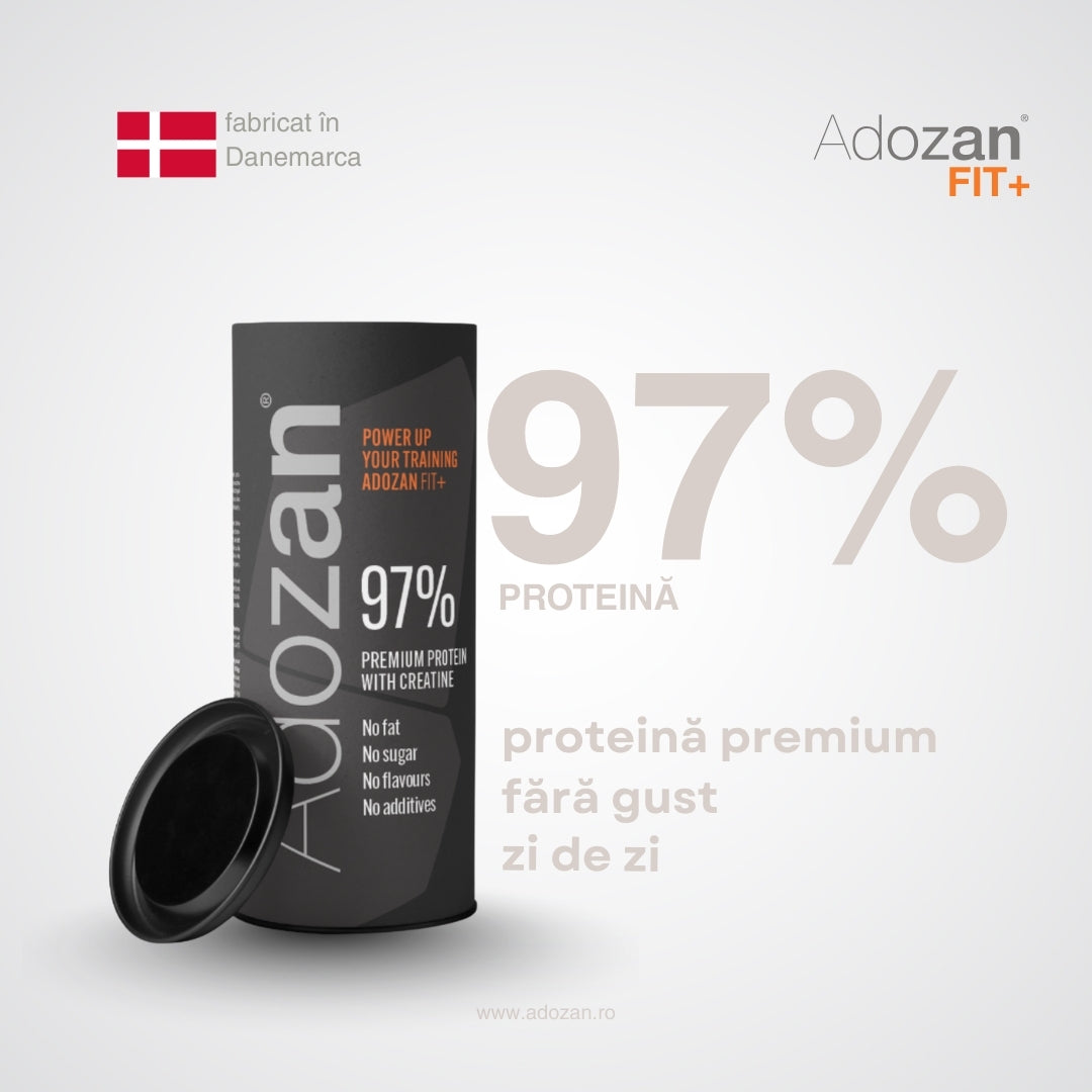 Pudră Proteică Adozan Fit+ Fără Aromă cu Creatină (97% Proteină) - 1 kg