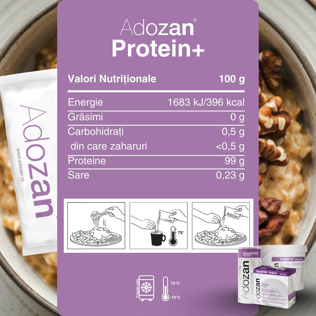Pudră Proteică Adozan Protein+ Fără Aromă (99% Proteină Pură) - Pungă 1 kg