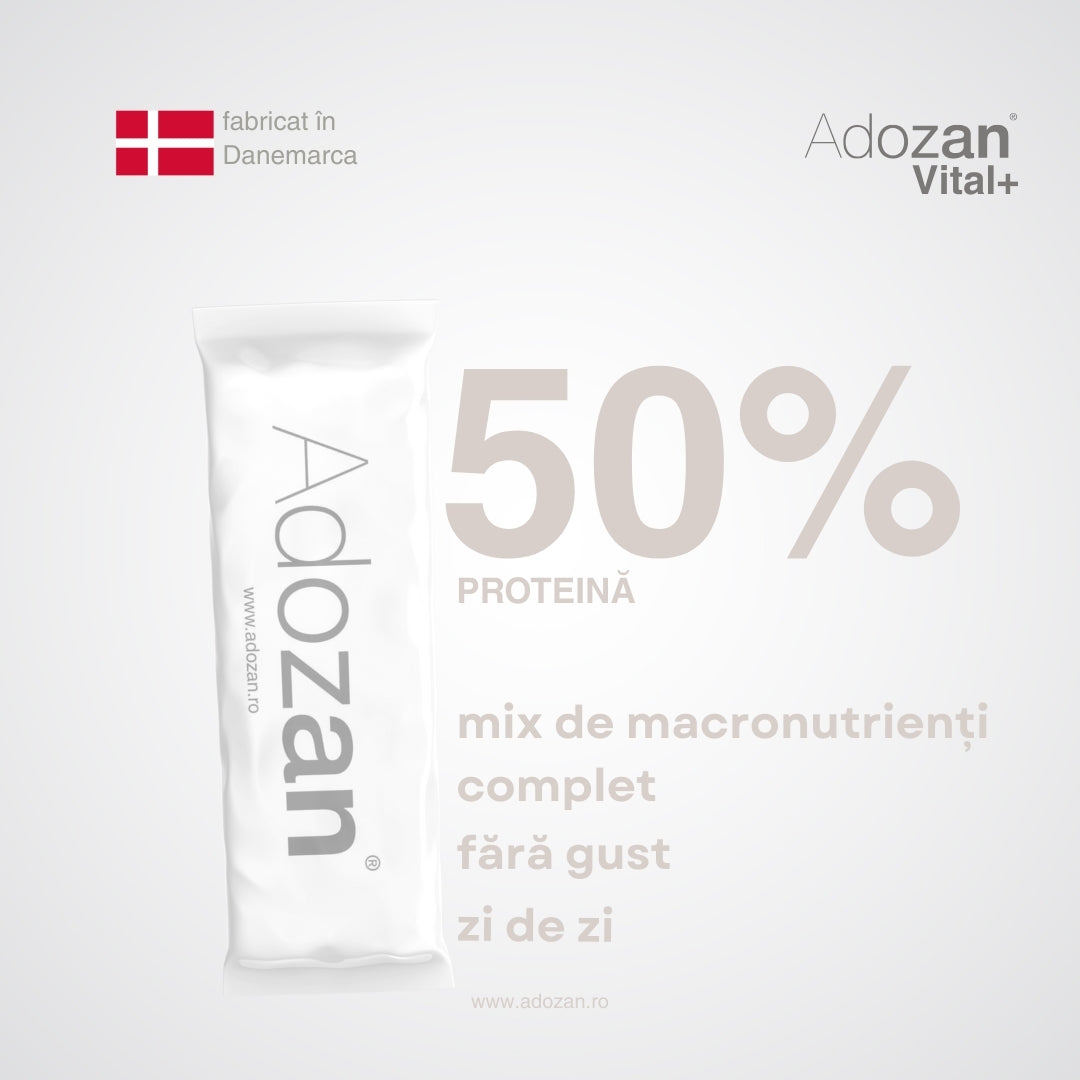 Pudră Nutritivă Completă Adozan Vital+ cu Fibre și Proteine (Gust Neutru) - 1 kg