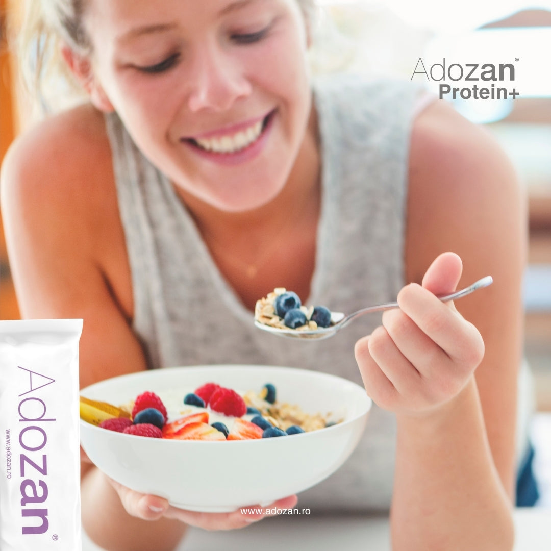 Pudră Proteică Adozan Protein+ Fără Aromă (99% Proteină Pură) - Cutie 20 Plicuri