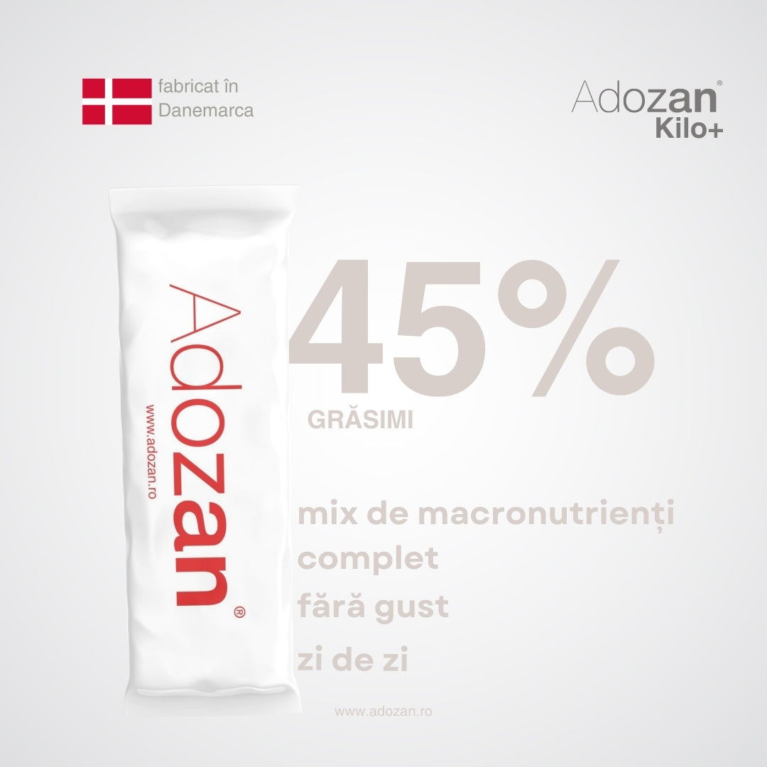 Pudră Hipercalorică Adozan Kilo+ Fără Aromă (Energie & Proteine) - 1 kg