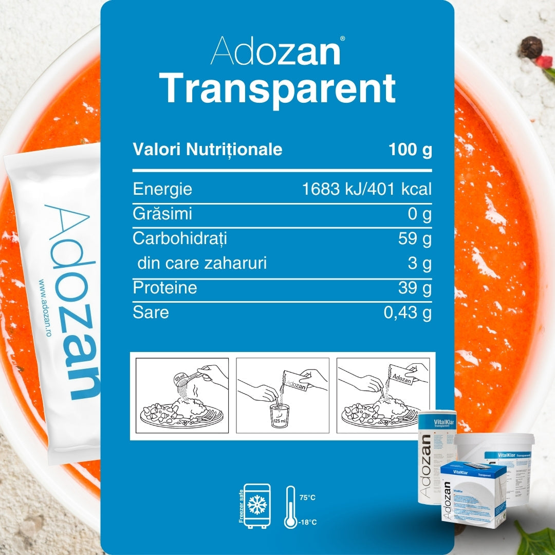 Pudră Nutritivă Completă Adozan Vital Klar (Transparent) - Cutie 20 Plicuri