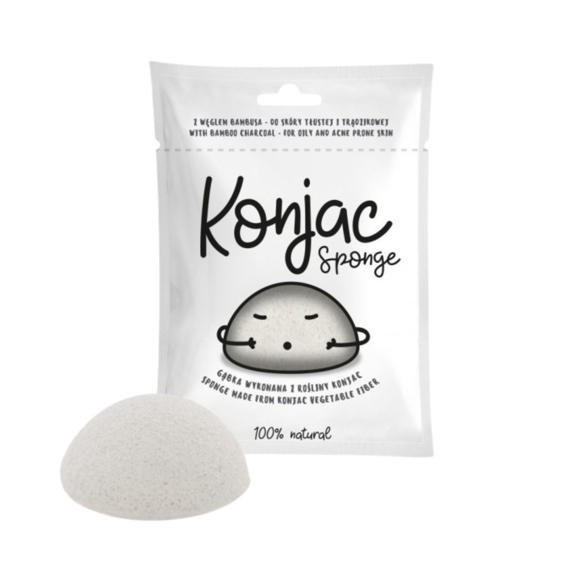 Burete Konjac neutru pentru toate tipurile de ten - 50g