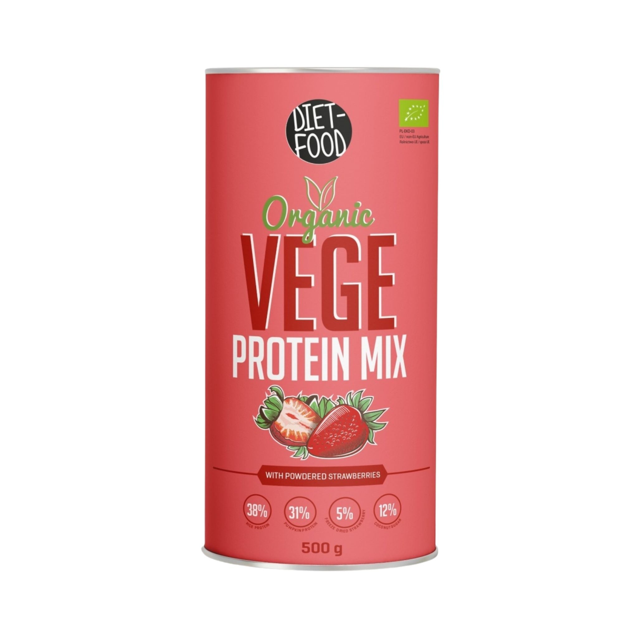 Mix proteic vegetal Bio Vege - căpșuni 500 g