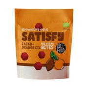 Cuburi de fructe Bio Vegan Bites SATISFY - ciocolată și portocală 120 g
