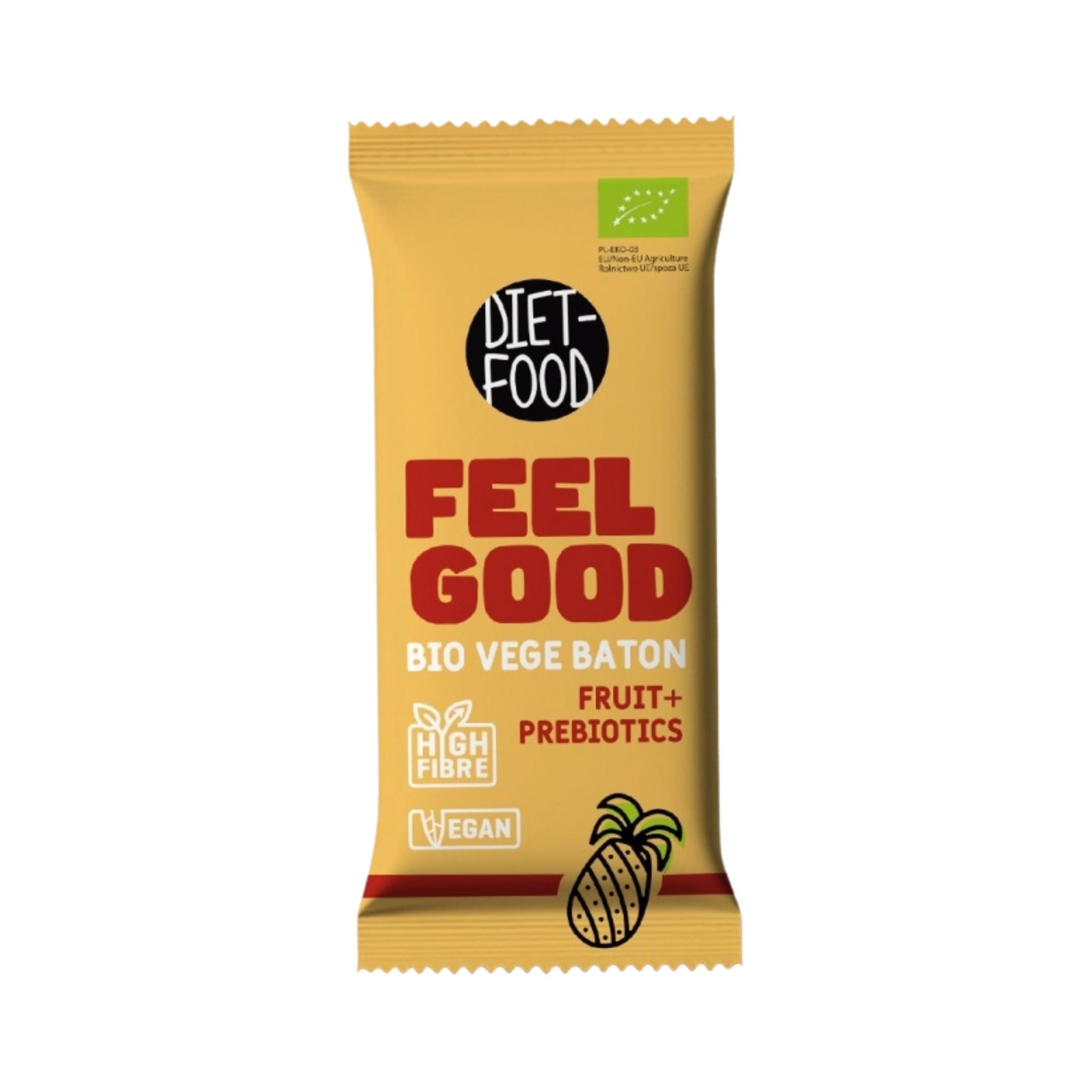 Baton vegan Bio FEEL GOOD - fructe cu prebiotice 35 g