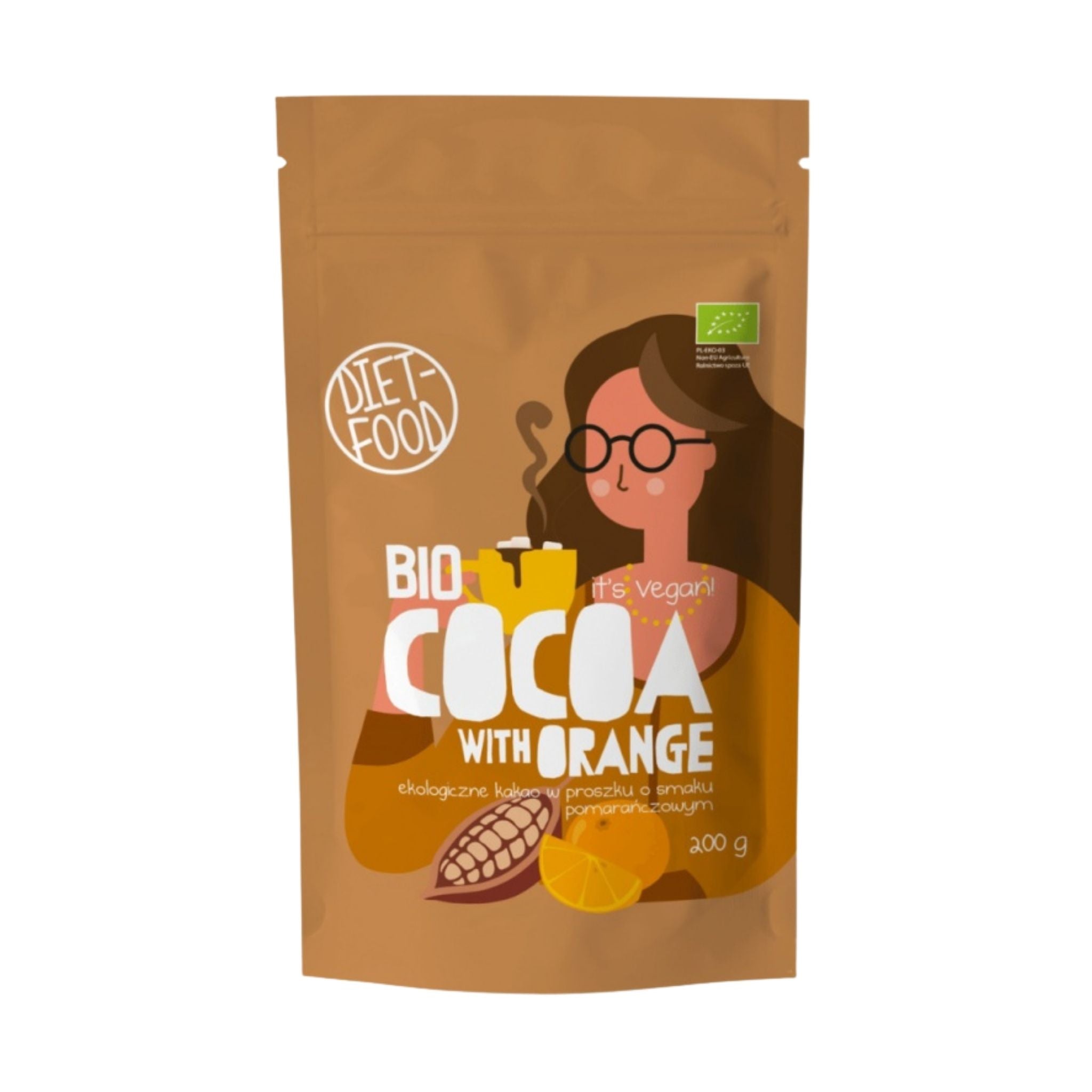 Cacao Bio cu aromă de portocale 200 g