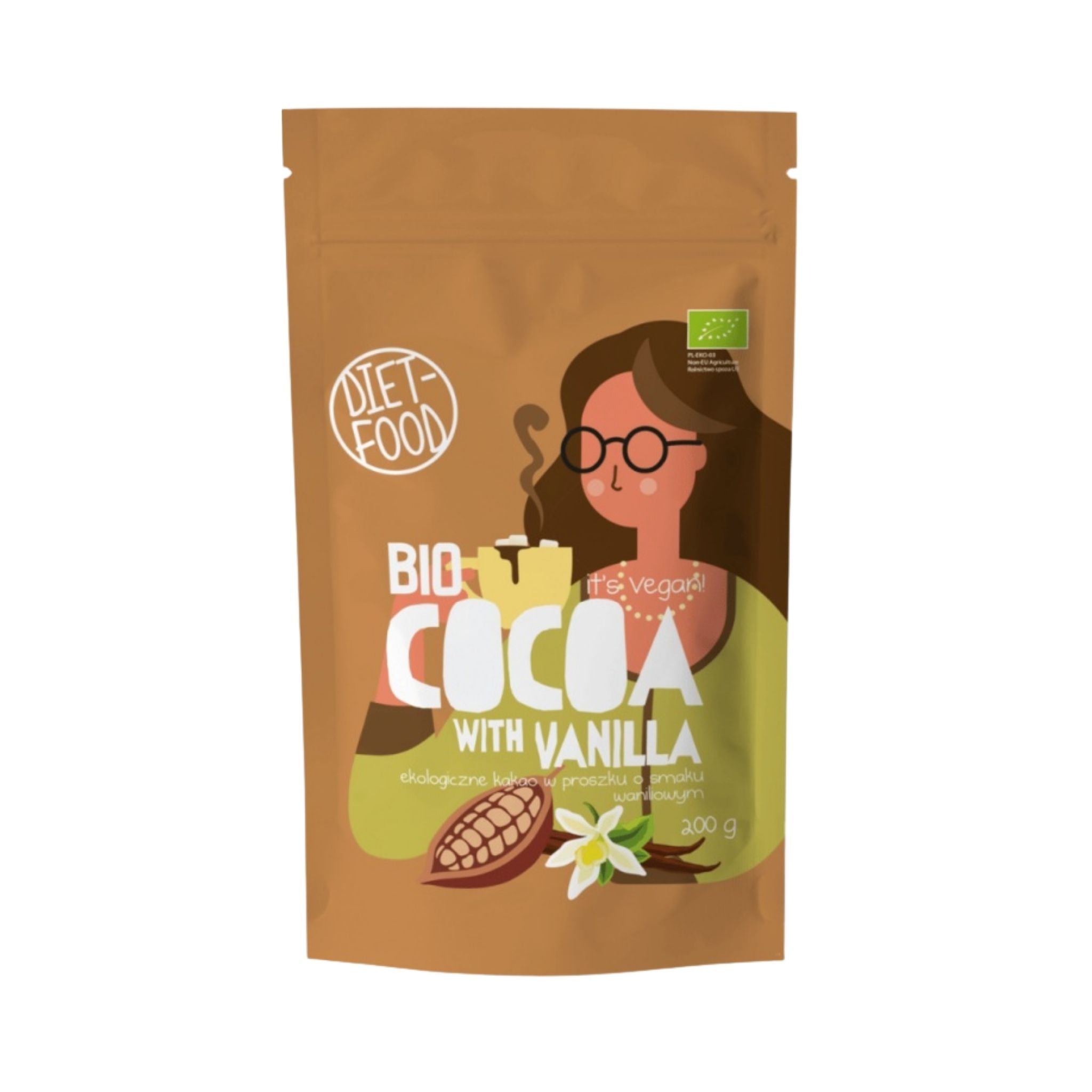 Cacao Bio cu aromă de vanilie 200 g