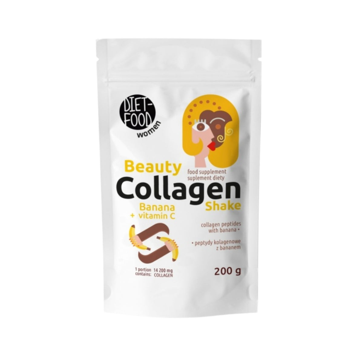Shake de colagen pentru frumusețe cu banană și vitamina C 200 g