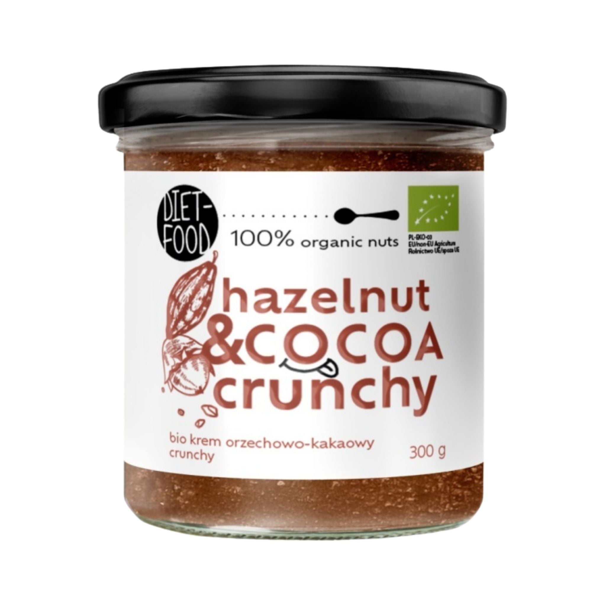 Cremă Bio Alune și Cacao crocantă 300 g
