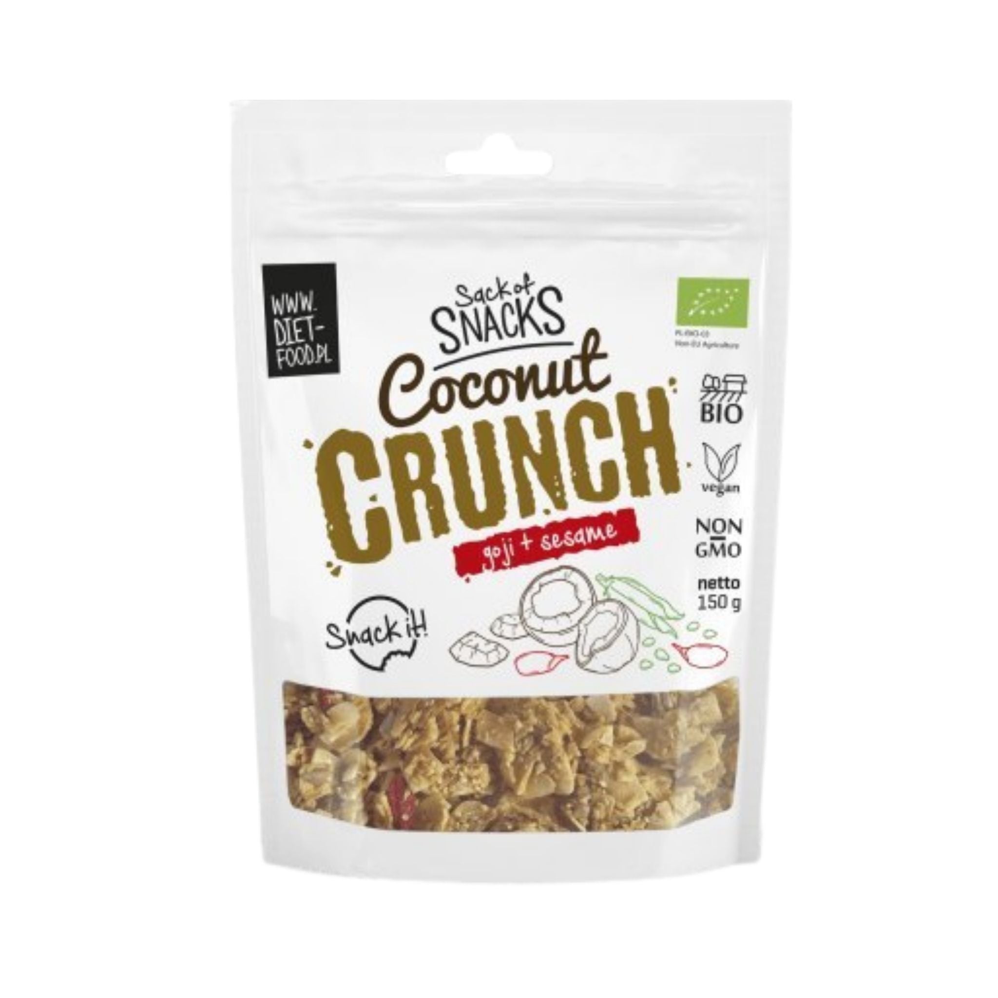 Bio Nucă de Cocos Crocantă Goji și Susan 150 g