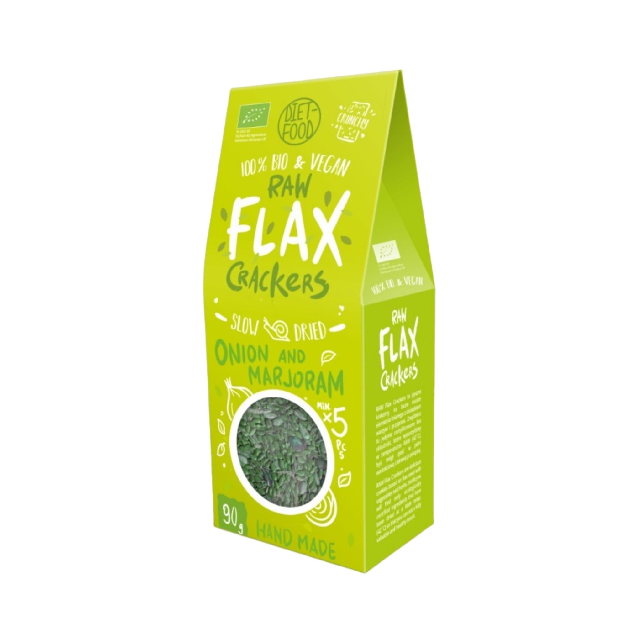 Crackers Bio din semințe de in cu ceapă și majoram 90 g