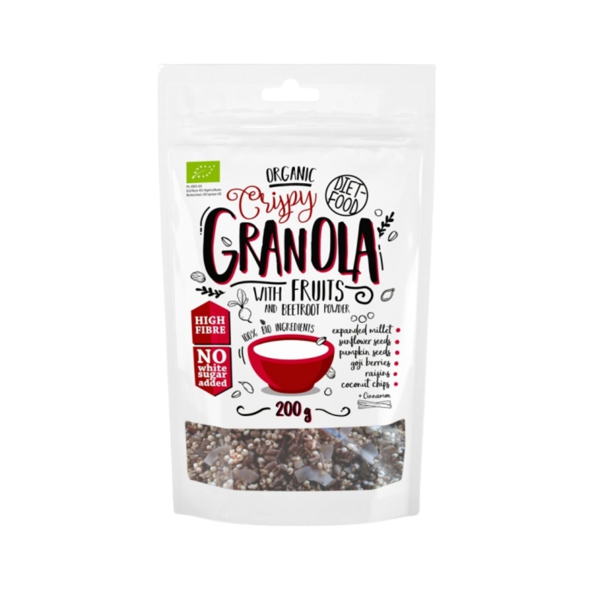 Granola Bio cu Fructe și Sfeclă Roșie 200 g