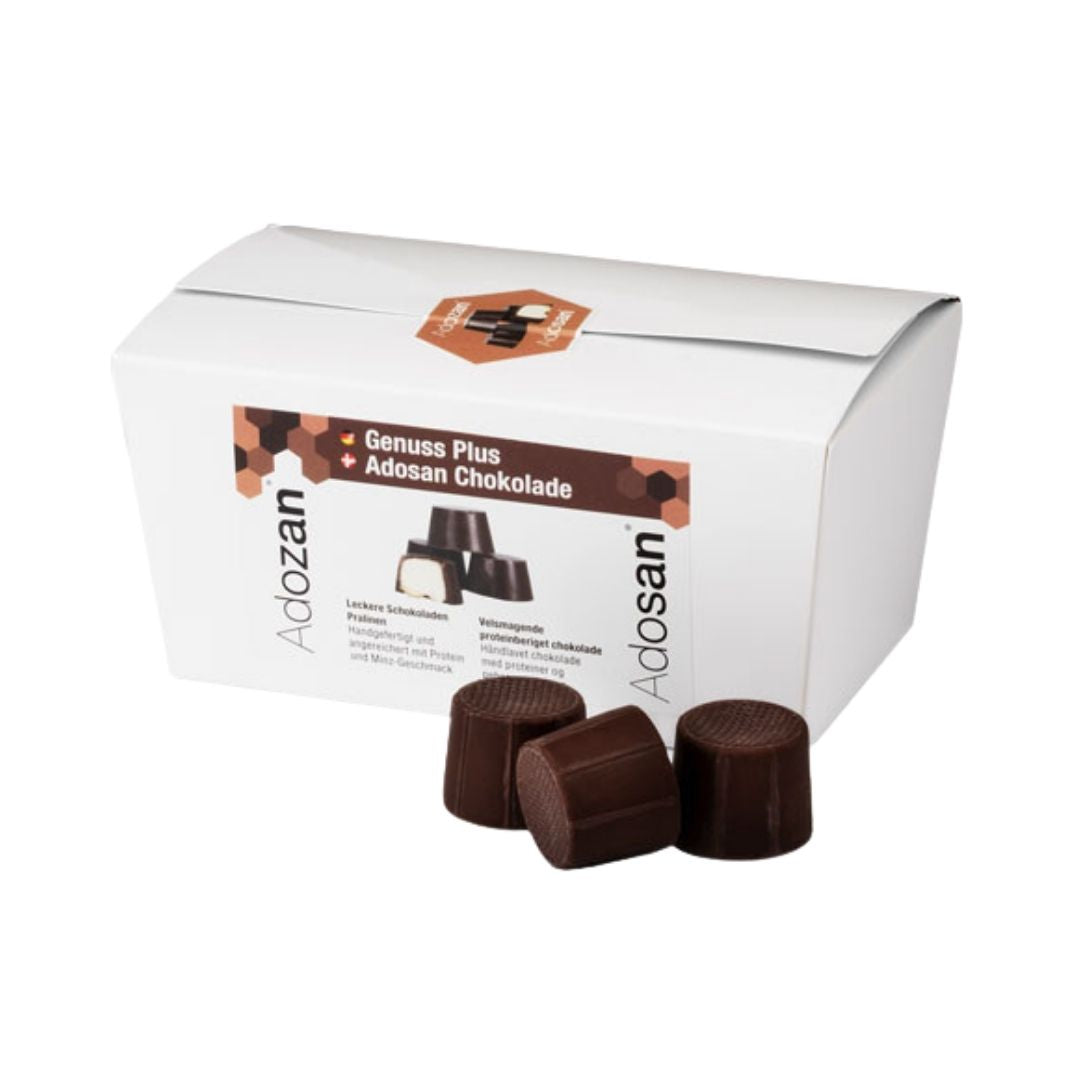 Ciocolată Adozan Chocolate+ cu Mentă (Proteină + Energie) - Cutie 250g (28 buc)