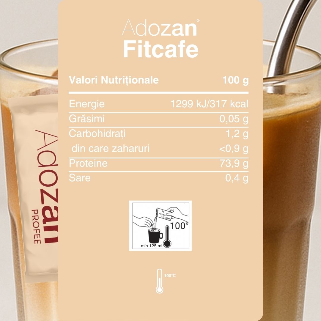 Cafea Instant Proteică Adozan Fitcafe (7 g Proteină/Plic) - Plic 10 g
