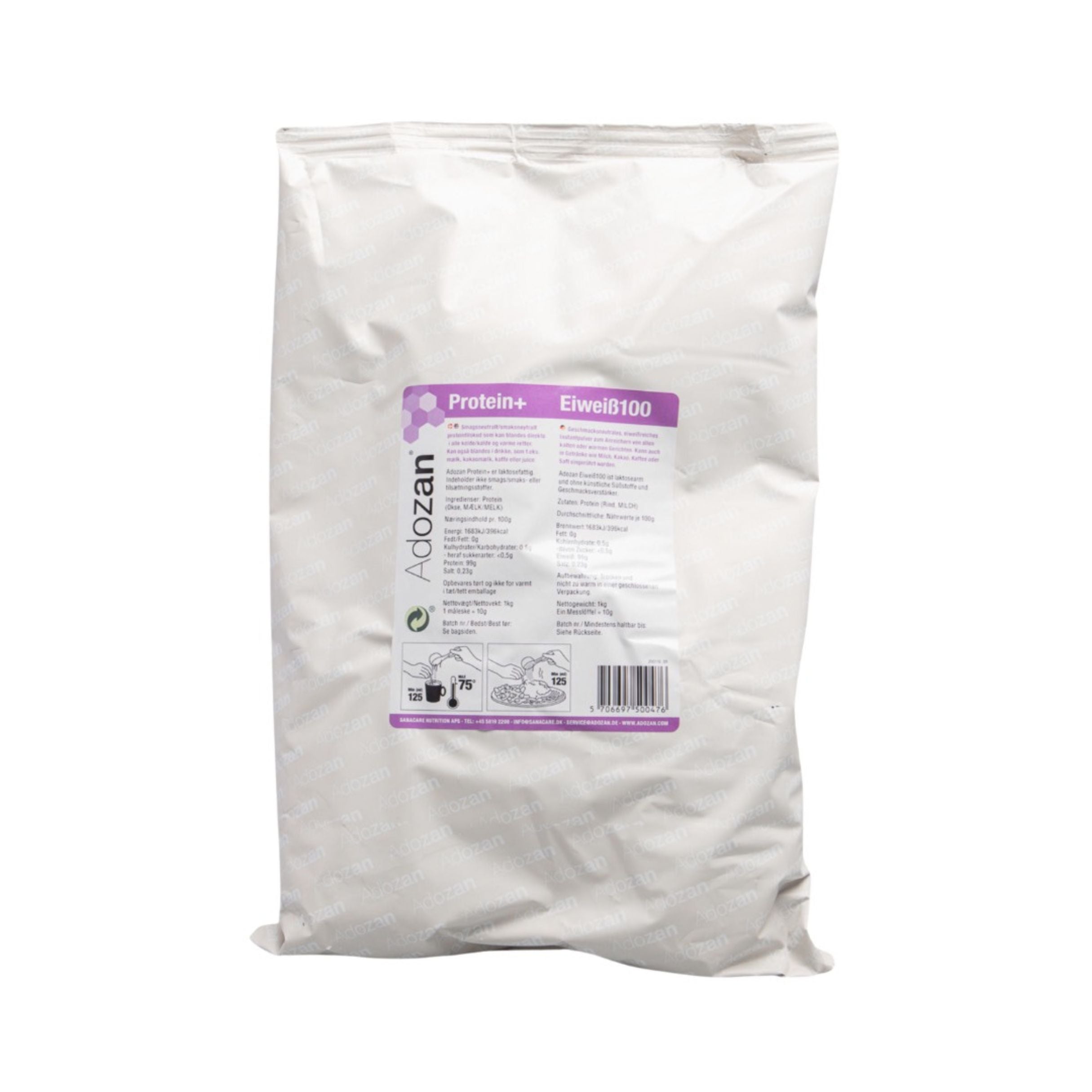 Pudră Proteică Adozan Protein+ Fără Aromă (99% Proteină Pură) - Pungă 1 kg