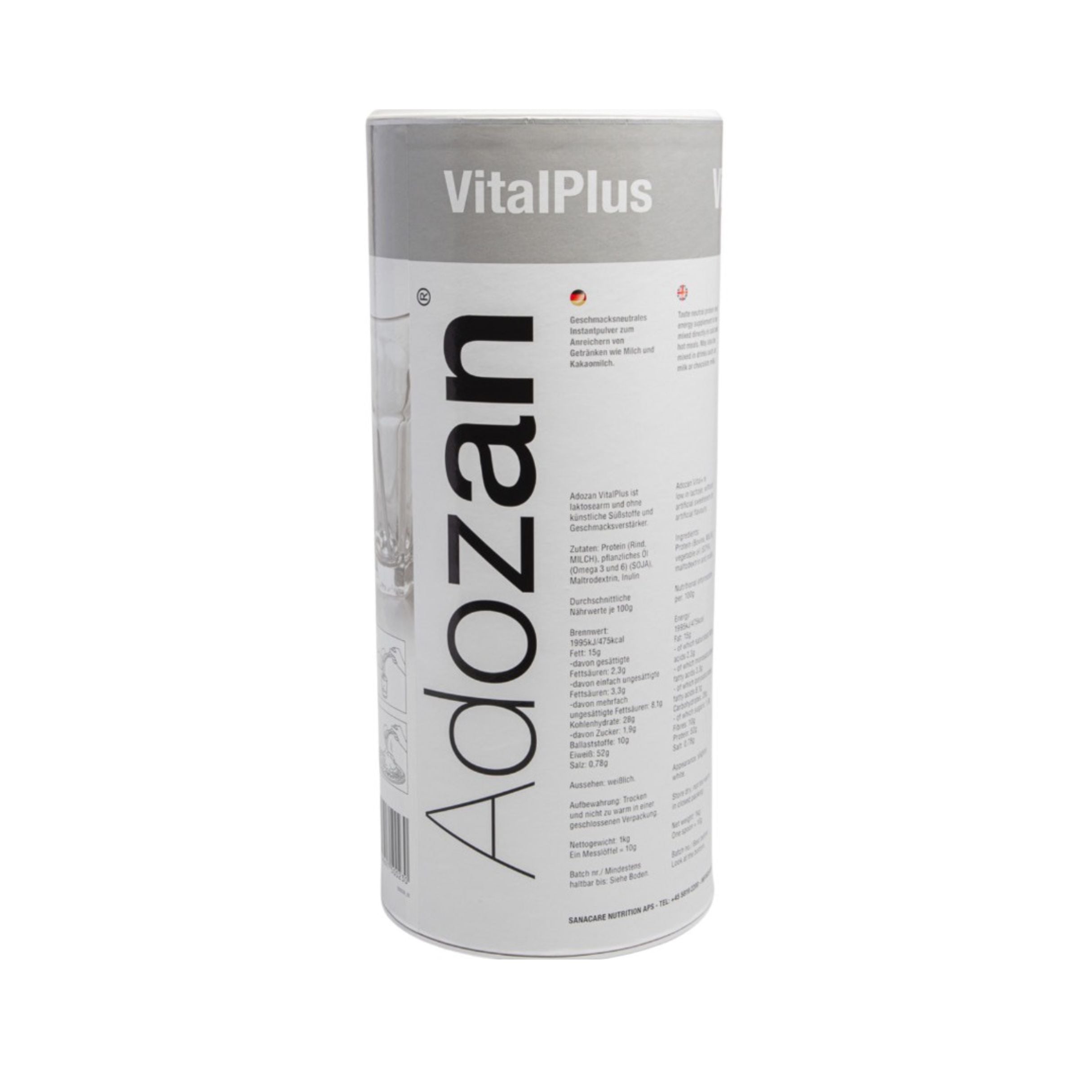 Pudră Nutritivă Completă Adozan Vital+ cu Fibre și Proteine (Gust Neutru) - 1 kg