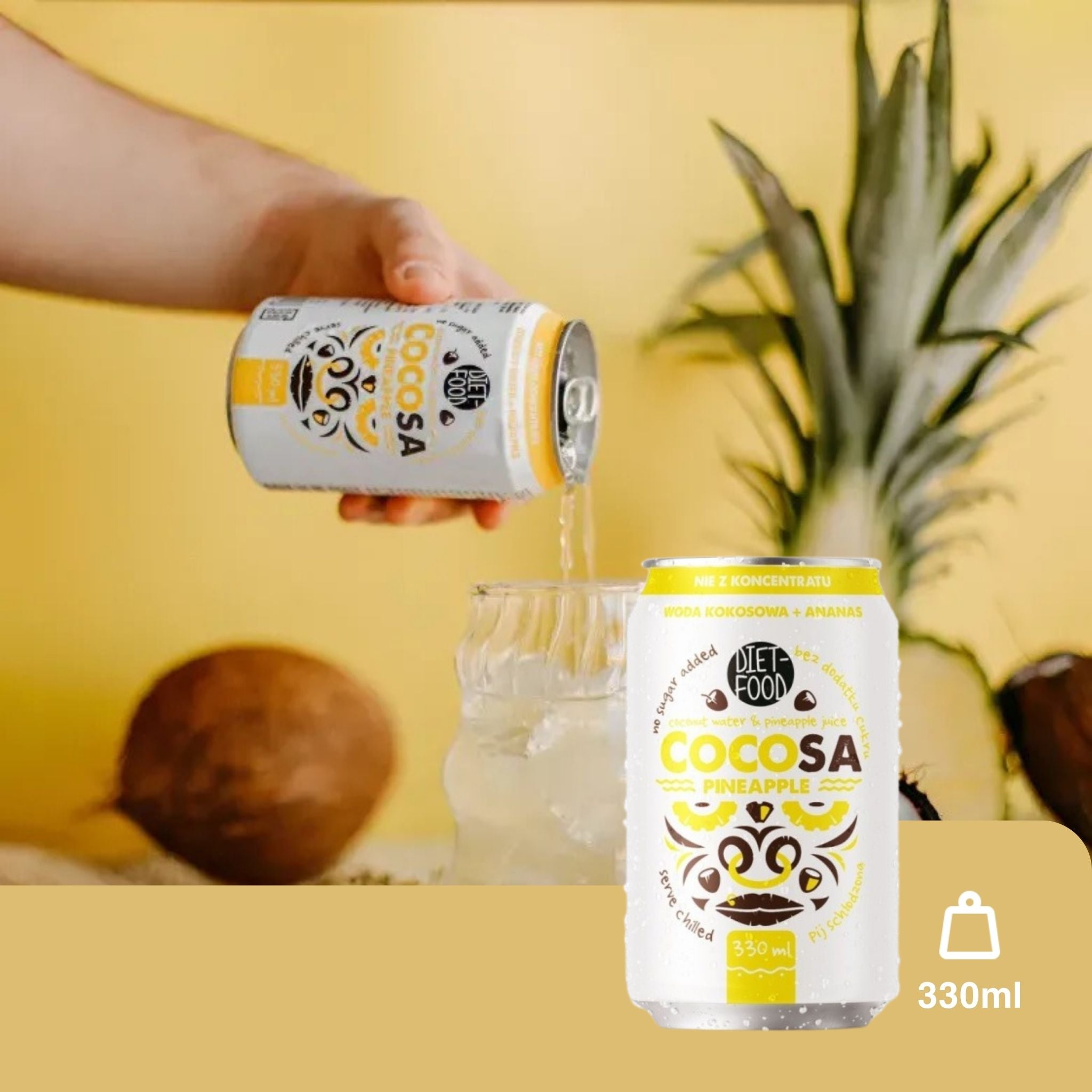 Cocosa Ananas – apa de cocos naturala cu ananas 330ml