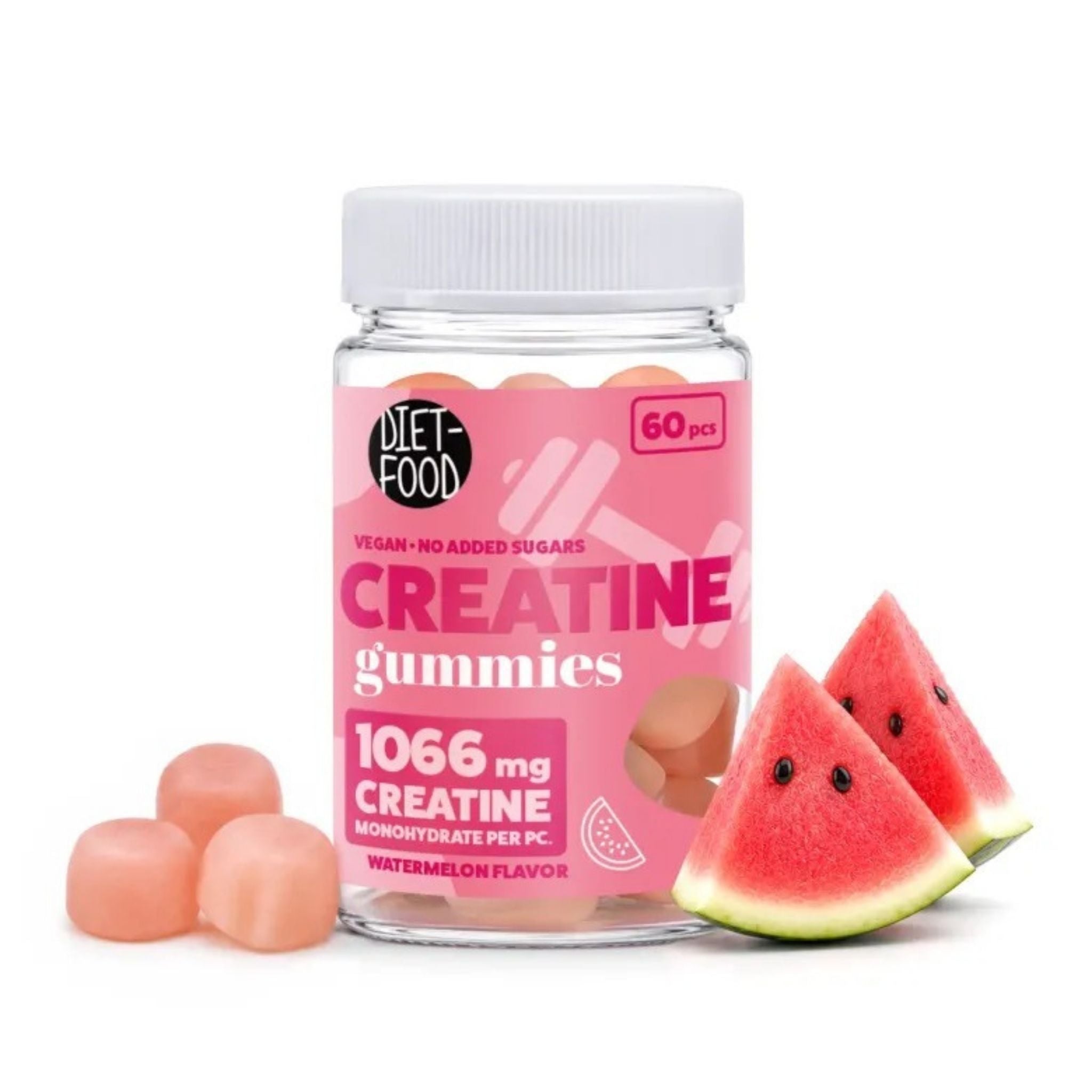 Jeleuri de Creatină cu Aromă de Pepene Verde, Fără Zahăr 210 g (60 buc)