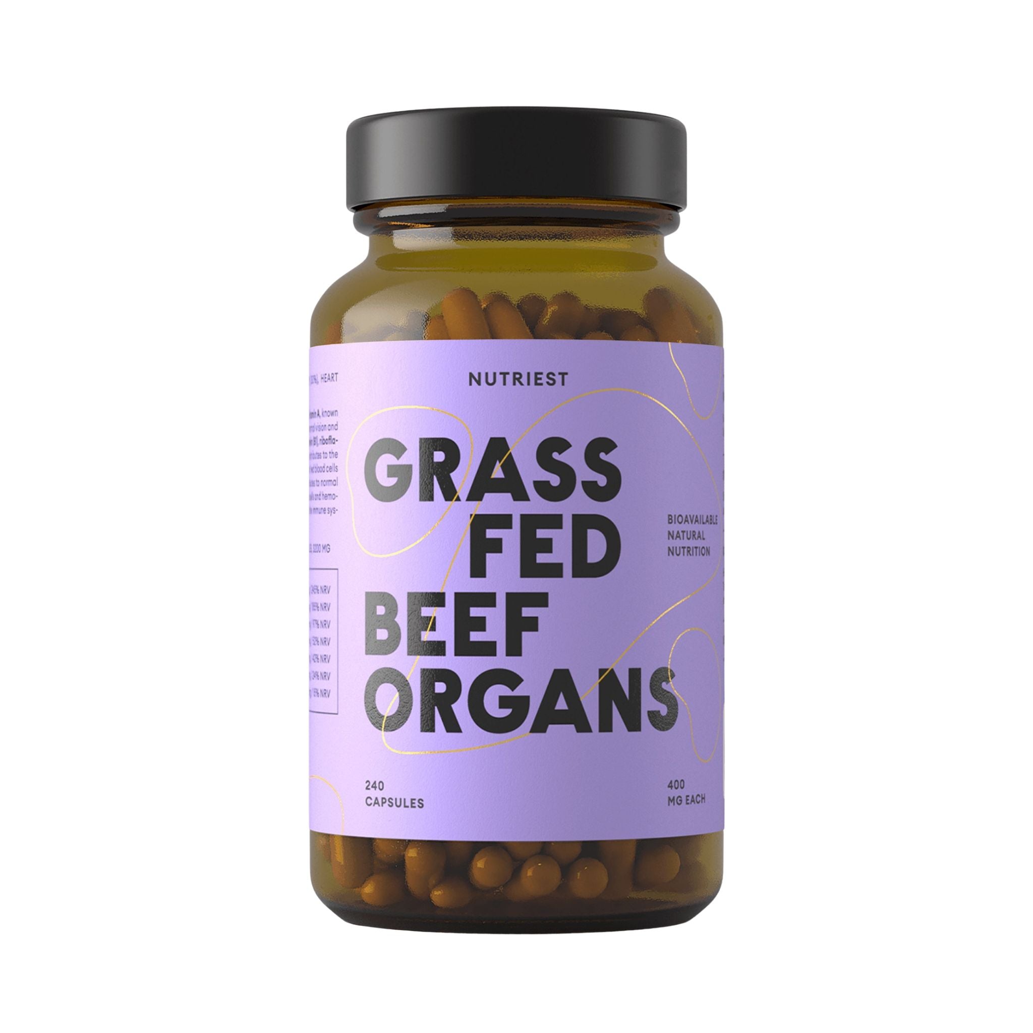 Complex de Organe de Vită Liofilizate Grass Fed, 240 Capsule