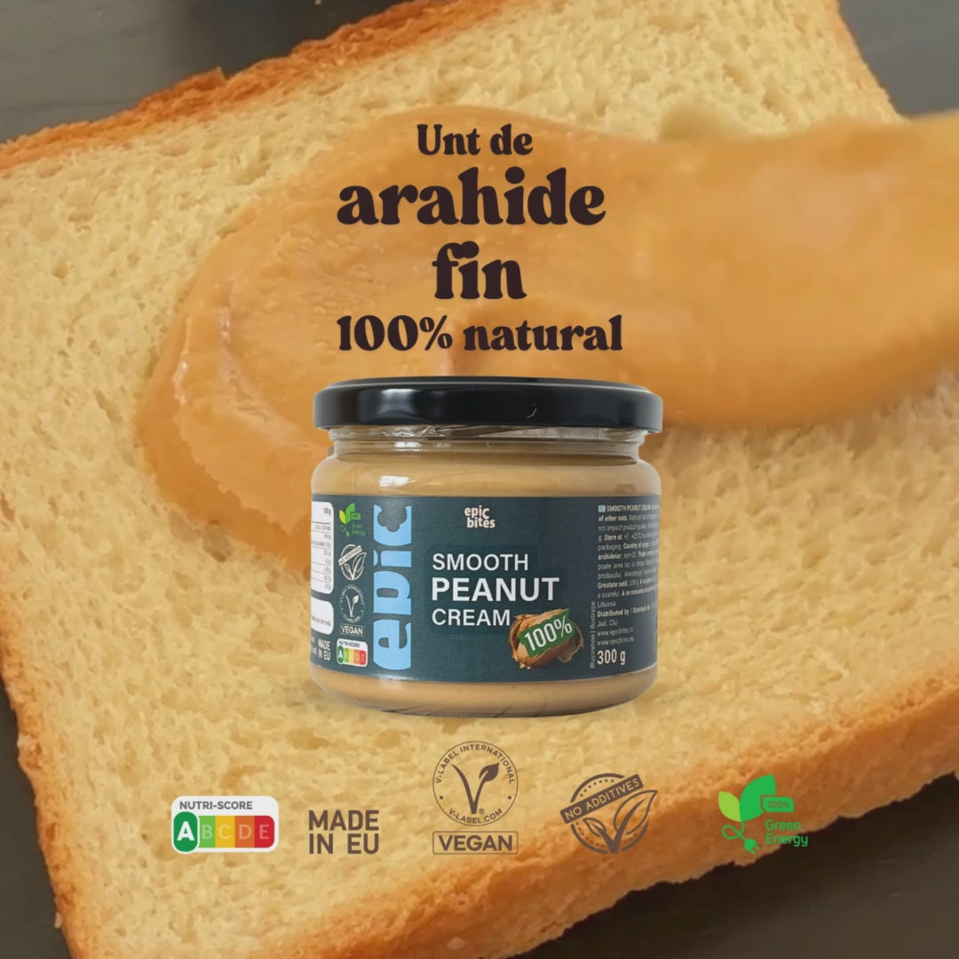 Încarcă video: Epic Bites Smooth Peanut Cream 300g