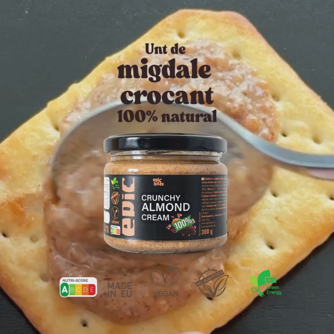 Încarcă video: Epic Bites Crunchy Almond Cream 300g