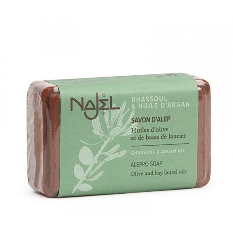 Sapun de Alep Najel cu ulei de argan si argila rhassoul - 100g