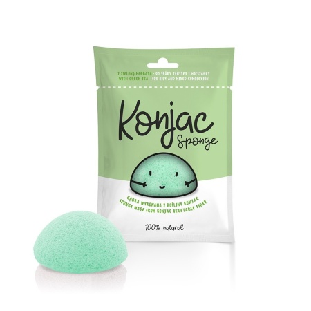 Burete Konjac cu argila verde pentru ten mixt si gras