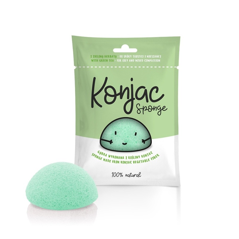Burete Konjac cu argila verde pentru ten mixt si gras
