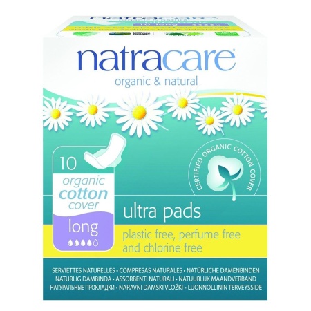 Absorbante Natracare lungi cu aripioare super plus (4 picaturi) 10 buc