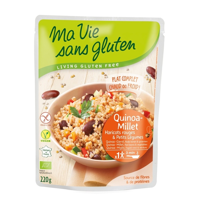 Quinoa si mei cu legume - produs fara gluten gata preparat 220g