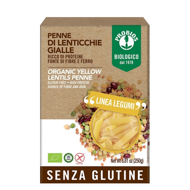Penne din linte galbena - fara gluten