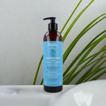 Sampon bio 2 in 1 cu sapun de Alep pentru par normal 500ml