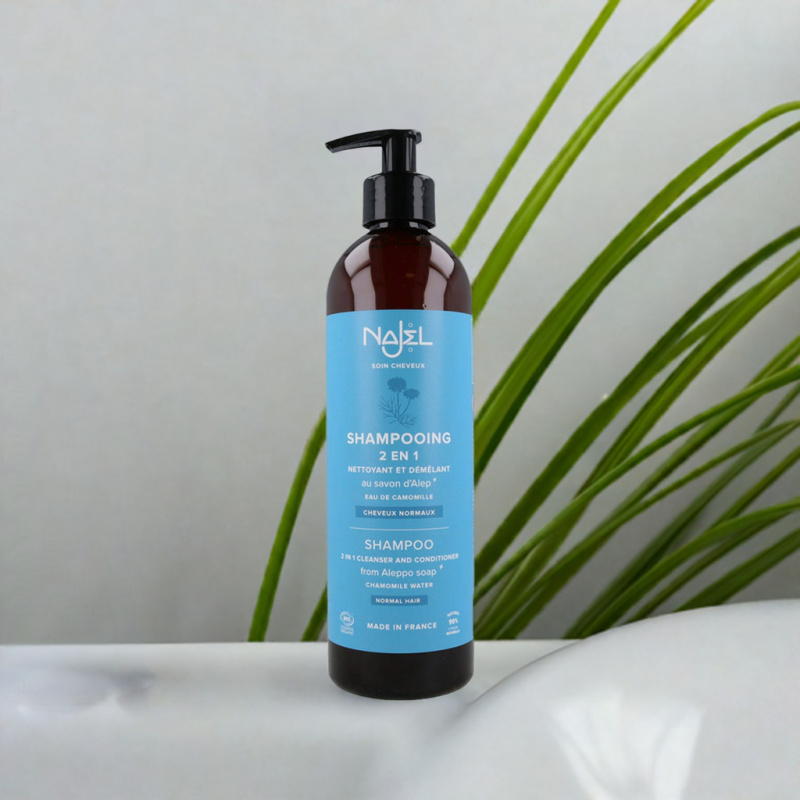 Sampon bio 2 in 1 cu sapun de Alep pentru par normal 500ml