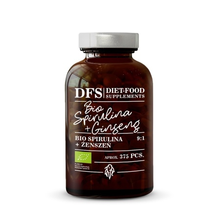 Bio Spirulina + ginseng - 375 tablete bio x 400mg - 150g