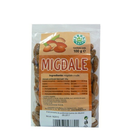 Migdale crude 100g - produs natural