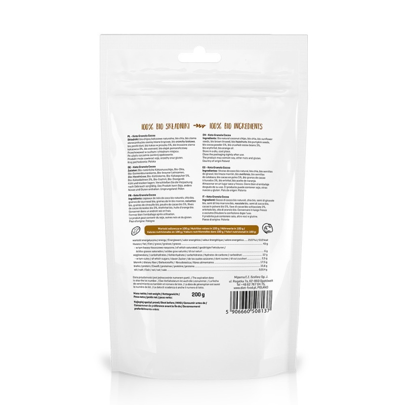 Keto Granola bio cu cacao 200g