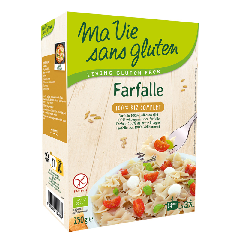 Paste fara gluten - farfalle din orez integral 250g