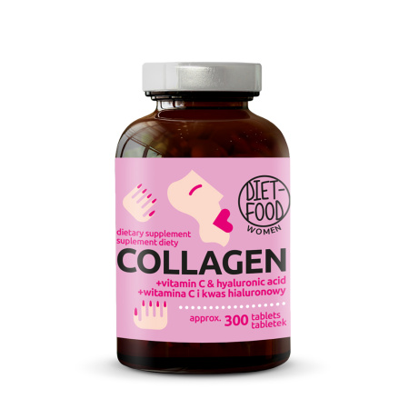 Colagen cu Vitamina C si Acid hialuronic - supliment alimentar 300 tab - 150g