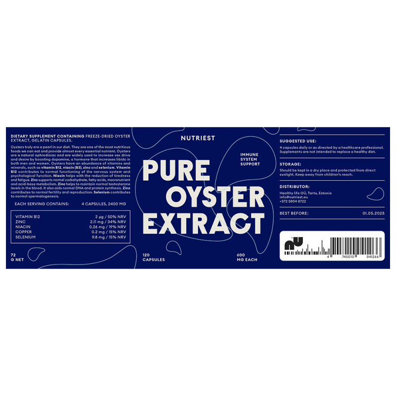 PURE OYSTER EXTRACT 120 capsule – supliment alimentar