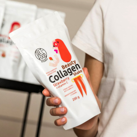 Beauty Colagen Shake cu capsuni si vitamina C 200g