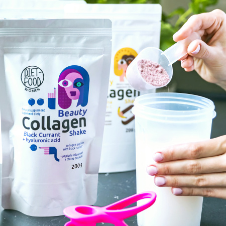 Beauty Colagen Shake cu coacaze negre si acid hialuronic 200g