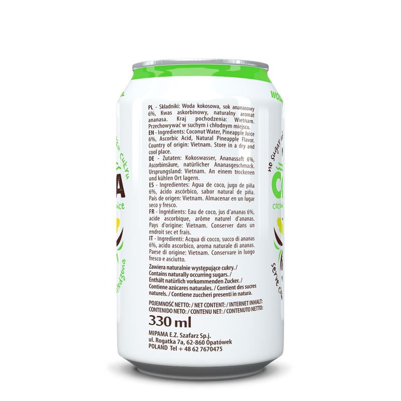 Cocosa Ananas - apa de cocos naturala cu ananas 330ml