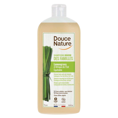 Sampon si gel de dus natural, 2 in 1cu lemongrass 1L